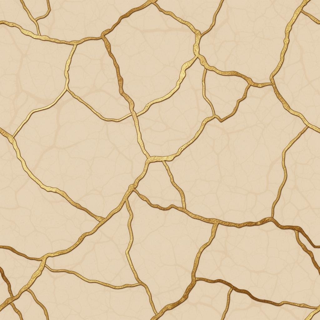 Kintsugi-style vase repaired with gold symbolizing healing, love, and emotional connection